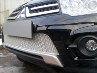 Защита радиатора Mitsubishi L200 2013- (калуга)/Pajero Sport 2013- (калуга) chrome