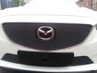 Защита радиатора Mazda 6 2013- black верх PREMIUM