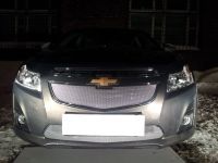 Защита радиатора Chevrolet Cruze 2013- chrome верх