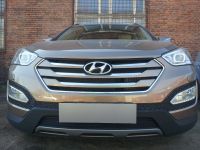 Защита радиатора Hyundai Santa Fe 2012- black (Фото 1)