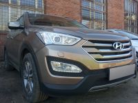 Защита радиатора Hyundai Santa Fe 2012- black (Фото 2)