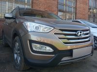 Защита радиатора Hyundai Santa Fe 2012- chrome (Фото 2)