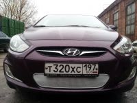 Защита радиатора Hyundai Solaris 2011-2013 chrome (Фото 1)