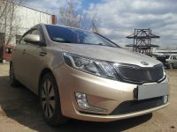 Защита радиатора KIA RIO 2011- (Премиум) black верх (Фото 3)