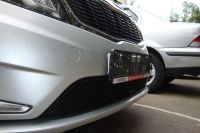 Защита радиатора KIA RIO 2011- (Комфорт, Люкс, Престиж) black верх (Фото 2)