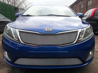 Защита радиатора KIA RIO 2011- (Комфорт, Люкс, Престиж) chrome верх (Фото 1)