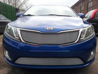 Защита радиатора KIA RIO 2011- (Комфорт, Люкс, Престиж) chrome верх (Фото 2)