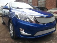 Защита радиатора KIA RIO 2011- (Комфорт, Люкс, Престиж) chrome верх (Фото 3)