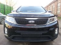 Защита радиатора KIA Sorento 2013- black середина (Фото 1)