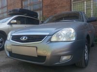 Защита радиатора Lada Priora 2012-2013 black (Фото 1)