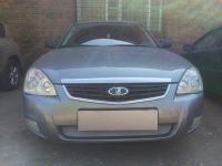 Защита радиатора Lada Priora 2012-2013 chrome (Фото 1)
