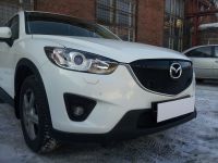 Защита радиатора Mazda CX5 2012- black верх (Фото 3)