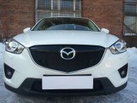 Защита радиатора Mazda CX5 2012- black верх (Фото 4)
