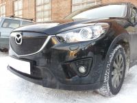 Защита радиатора Mazda CX5 2012- black верх (Фото 6)