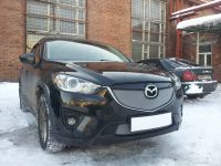 Защита радиатора Mazda CX5 2012- chrome верх (Фото 2)
