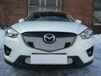 Защита радиатора Mazda CX5 2012- chrome верх (Фото 5)