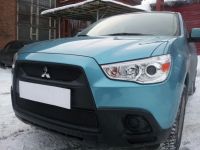 Защита радиатора Mitsubishi ASX (2 шт) 2010-2013 black (Фото 1)