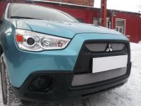 Защита радиатора Mitsubishi ASX (2 шт) 2010-2013 chrome (Фото 1)