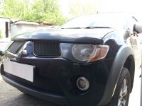 Защита радиатора Mitsubishi L200 2006-2010 (2 шт) black (Фото 1)