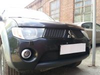 Защита радиатора Mitsubishi L200 2006-2010 (2 шт) black (Фото 2)