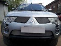 Защита радиатора Mitsubishi L200 2006-2010 (2 шт) chrome (Фото 1)