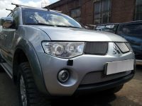 Защита радиатора Mitsubishi L200 2006-2010 (2 шт) chrome (Фото 3)