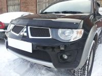 Защита радиатора Mitsubishi L200 2010- black верх (Фото 2)