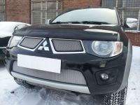 Защита радиатора Mitsubishi L200 2010- chrome верх (Фото 3)