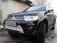 Защита радиатора Mitsubishi L200 2013- (калуга)/Pajero Sport 2013- (калуга) chrome (Фото 1)
