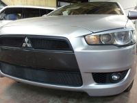 Защита радиатора Mitsubishi Lancer X 2007-2011 (2 шт) black (Фото 1)