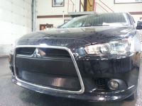 Защита радиатора Mitsubishi Lancer X 2012- (2 шт) black (Фото 1)