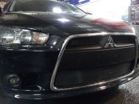 Защита радиатора Mitsubishi Lancer X 2012- (2 шт) black (Фото 2)