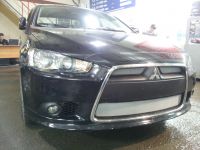 Защита радиатора Mitsubishi Lancer X 2012- (2 шт) chrome (Фото 2)