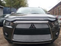 Защита радиатора Mitsubishi Outlander XL 2010-2012 (2 шт) chrome (Фото 1)