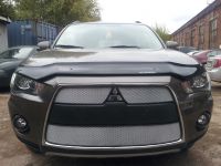 Защита радиатора Mitsubishi Outlander XL 2010-2012 (2 шт) chrome (Фото 2)