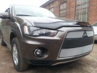 Защита радиатора Mitsubishi Outlander XL 2010-2012 (2 шт) chrome (Фото 3)