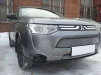 Защита радиатора Mitsubishi Outlander III 2012- (2 шт) black (Фото 2)