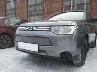 Защита радиатора Mitsubishi Outlander III 2012- (2 шт) black (Фото 3)