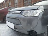 Защита радиатора Mitsubishi Outlander III 2012- (2 шт) black (Фото 4)