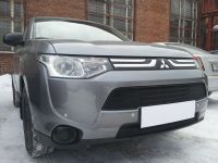 Защита радиатора Mitsubishi Outlander III 2012- (2 шт) black