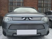 Защита радиатора Mitsubishi Outlander III 2012- (2 шт) chrome (Фото 1)
