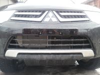 Защита радиатора Mitsubishi Pajero IV 2008-2011black (Фото 1)