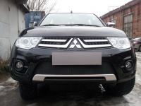 Защита радиатора Mitsubishi Pajero IV 2008-2011black (Фото 3)