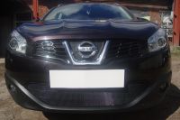 Защита радиатора Nissan Qashqai 2014- black без парктроников (Фото 4)