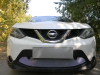 Защита радиатора Nissan Qashqai 2014- chrome с парктроником (Фото 1)
