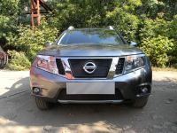 Защита радиатора Nissan Terrano 2014- black верх (Фото 1)