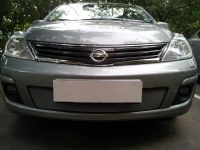 Защита радиатора Nissan Tiida 2010- chrome (Фото 1)