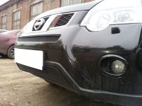 Защита радиатора Nissan X-Trail 2011- black середина (Фото 1)