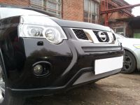 Защита радиатора Nissan X-Trail 2011- chrome низ (Фото 2)
