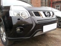 Защита радиатора Nissan X-Trail 2011- chrome середина (Фото 1)